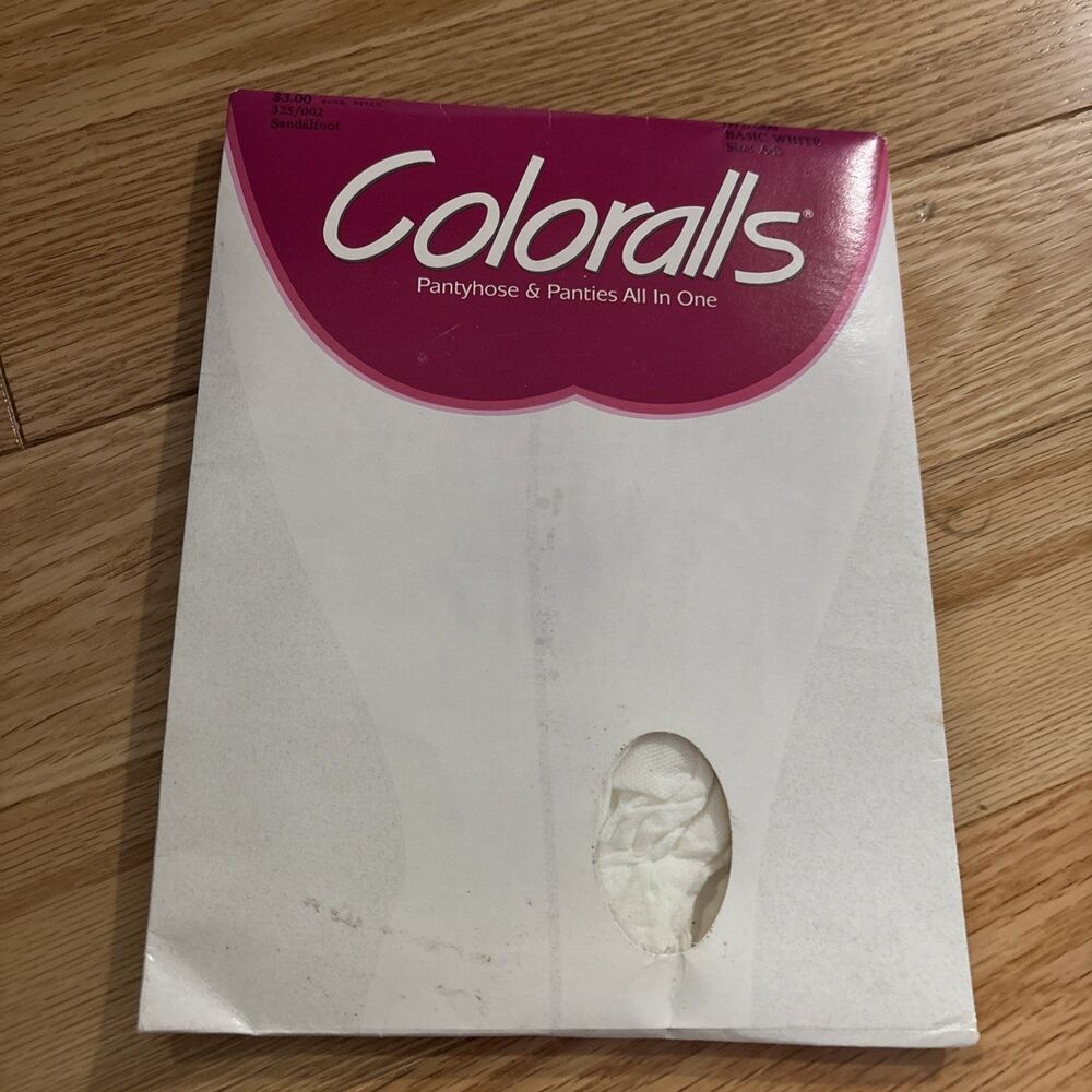 Vintage Coloralls Pantyhose & Panties All In One NEW  Size AB Basic White